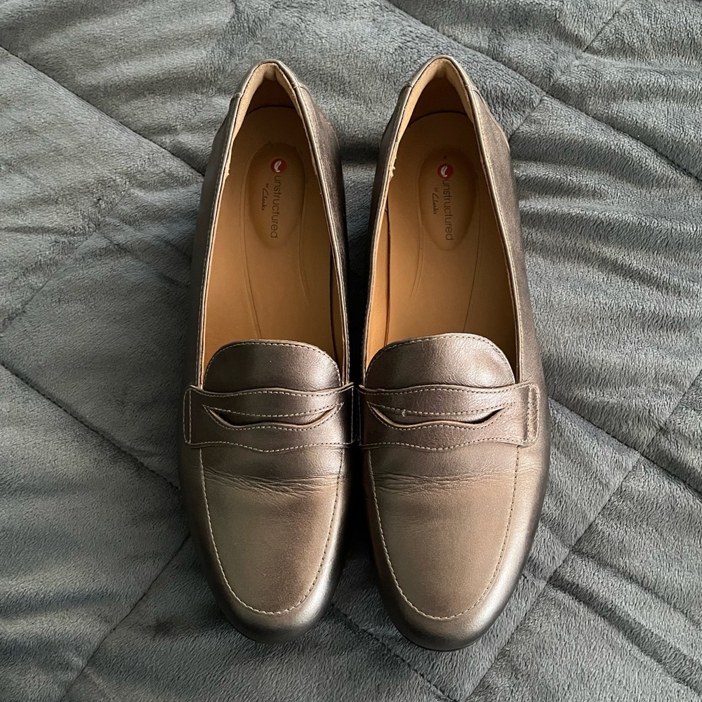 Clark bronze loafers 8.5